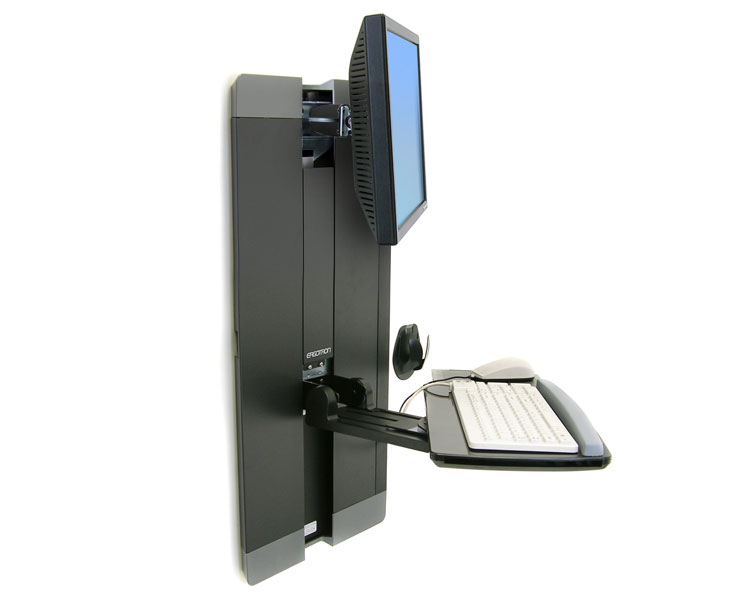 Ergotron StyleView Vertical Lift Monitor Wandhalterung höhenverstellbar schwarz (60-609-195), Seitenansicht Ergotron StyleView Vertical Lift Monitor Wandhalterung höhenverstellbar schwarz (60-609-195), Seitenansicht
