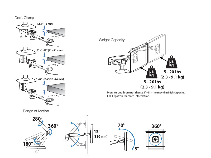 Ergotron 45-491-216 LX Dualhalterung Zeichnung 2 Ergotron 45-491-216 LX Dualhalterung Zeichnung 2