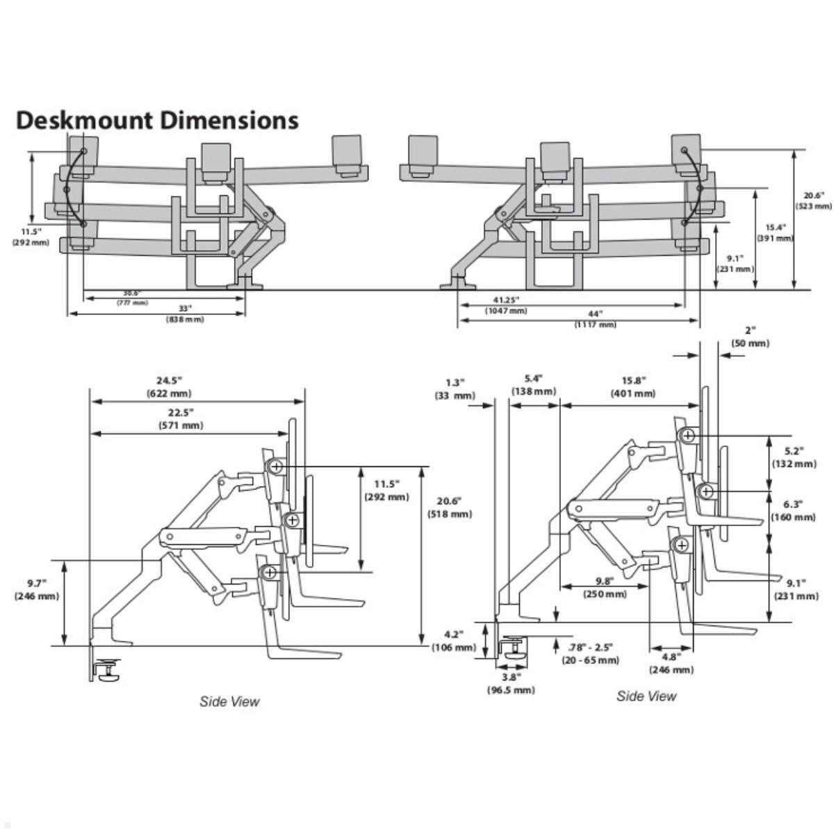 Ergotron HX Arm Monitorhalterung für 3 Monitore