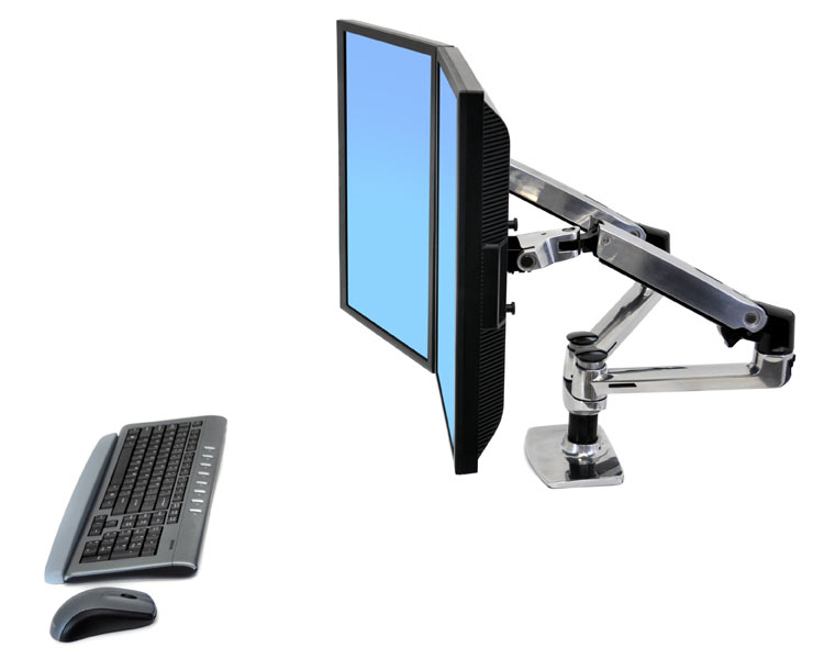 Ergotron LX Dual Tischhalterung für 2 Monitore nebeneinander (45-245-026) Anwendung