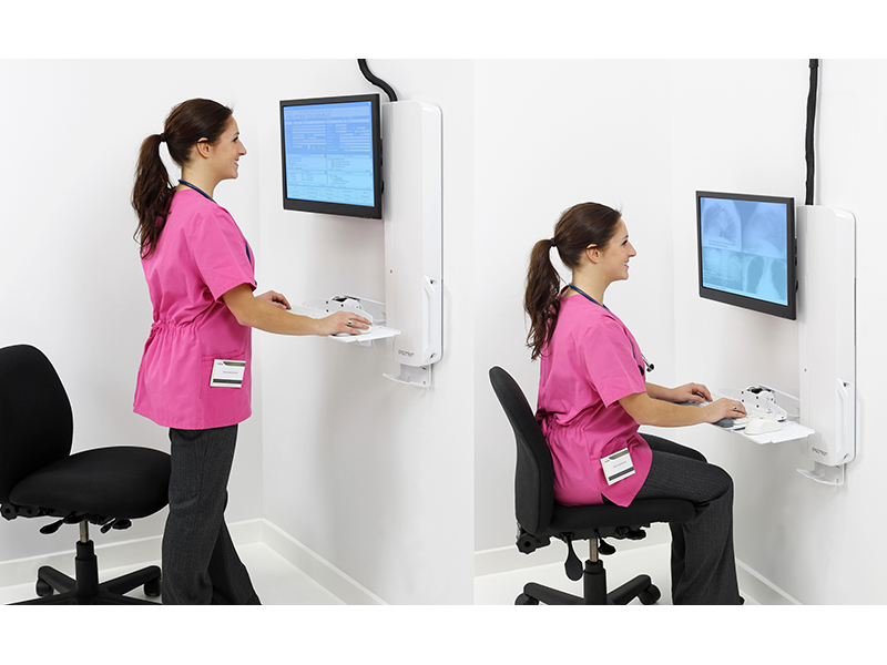 Ergotron StyleView Sitz-Steh Vertical Lift schwarz (61-081-085), Anwendung Höhenverstallung
