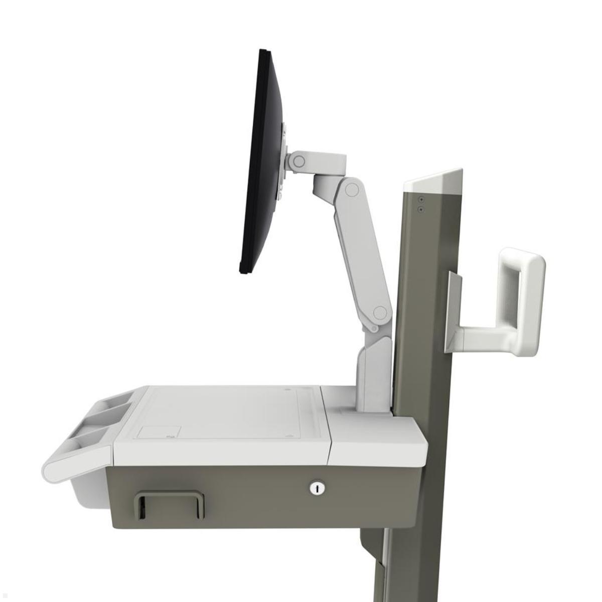 Ergotron Mosaic LCD-Visitenwagen mit Monitorarm (M031-0101-100000-1-0), Pflegewagen Sitz-Steh