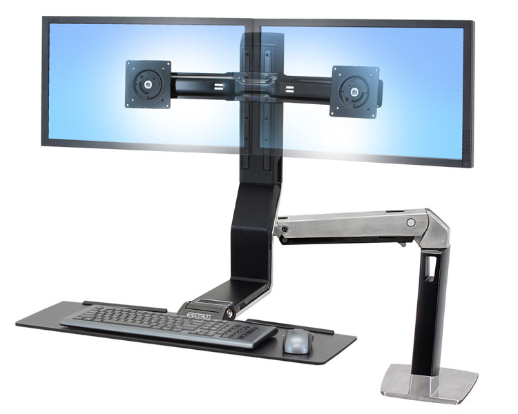 Ergotron WorkFit-A Monitor Tischhalterung für zwei Monitore (24-312-026)