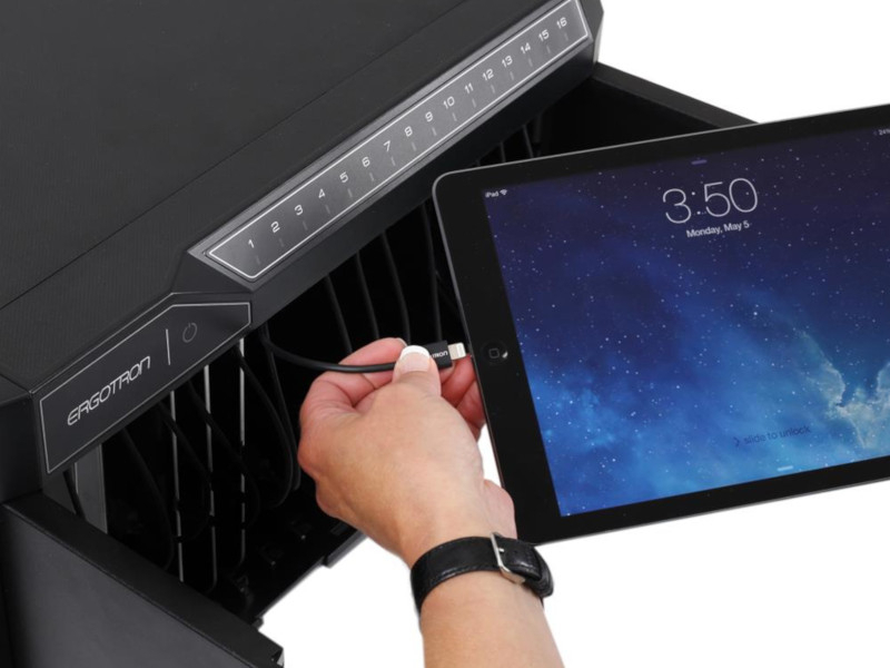 Ergotron Multi Ladestation für bis zu 16 Apple iPads (DM16-1004-2) Tablet Schrank