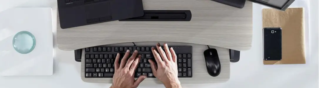 Ergotron Schreibtisch Wandler, Nachrüsten von Tischen Ergotron Schreibtisch Wandler, Nachrüsten von Tischen