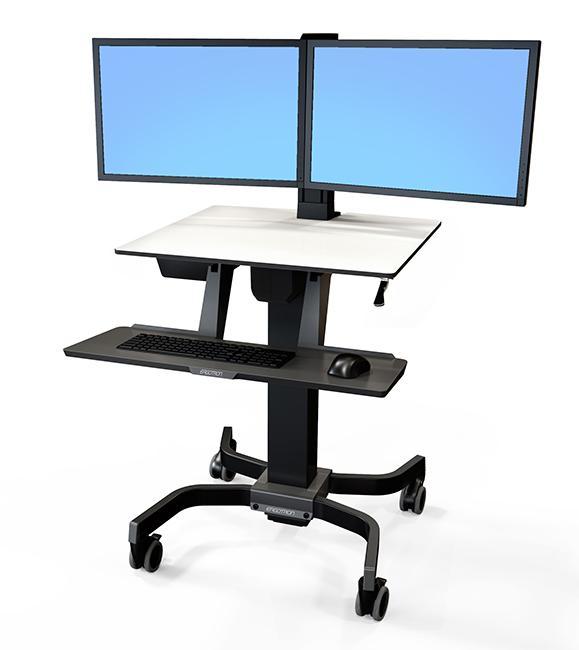 Ergotron WorkFit-C Steh-Sitz-Arbeitsplatz mit 2 Monitoren nebeneinander LD (24-214-085)