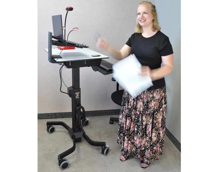 Ergotron TeachWell Steh Sitz Tisch mit Ablage und Rollen (24-220-055), Anwendung Ergotron TeachWell Steh Sitz Tisch mit Ablage und Rollen (24-220-055), Anwendung