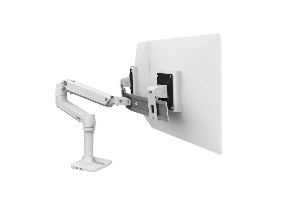 Ergotron LX Dual Tisch Monitorhalterung für USM Tisch, weiß (46-490-217) Rückansicht Ergotron LX Dual Tisch Monitorhalterung für USM Tisch, weiß (46-490-217) Rückansicht