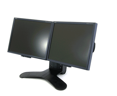 Ergotron LX Dual Lift 2 Monitore nebeneinander (33-299-195) mit Standfuß