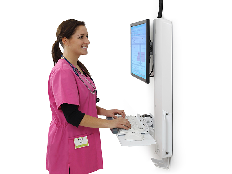 Ergotron StyleView Sitz-Steh Vertical Lift schwarz (61-081-085), Anwendung stehen