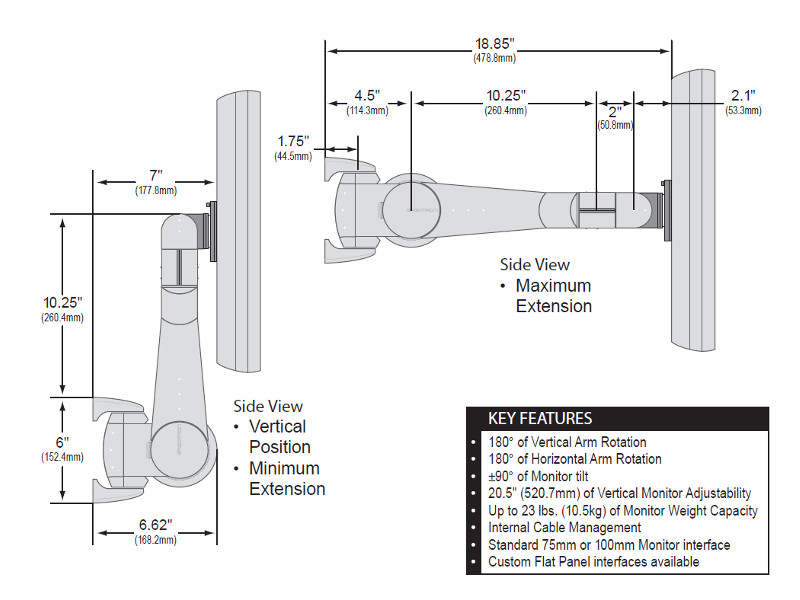 Ergotron Serie 400 Monitor Schwenkarm 45-007-099 Ergotron Serie 400 Monitor Schwenkarm 45-007-099