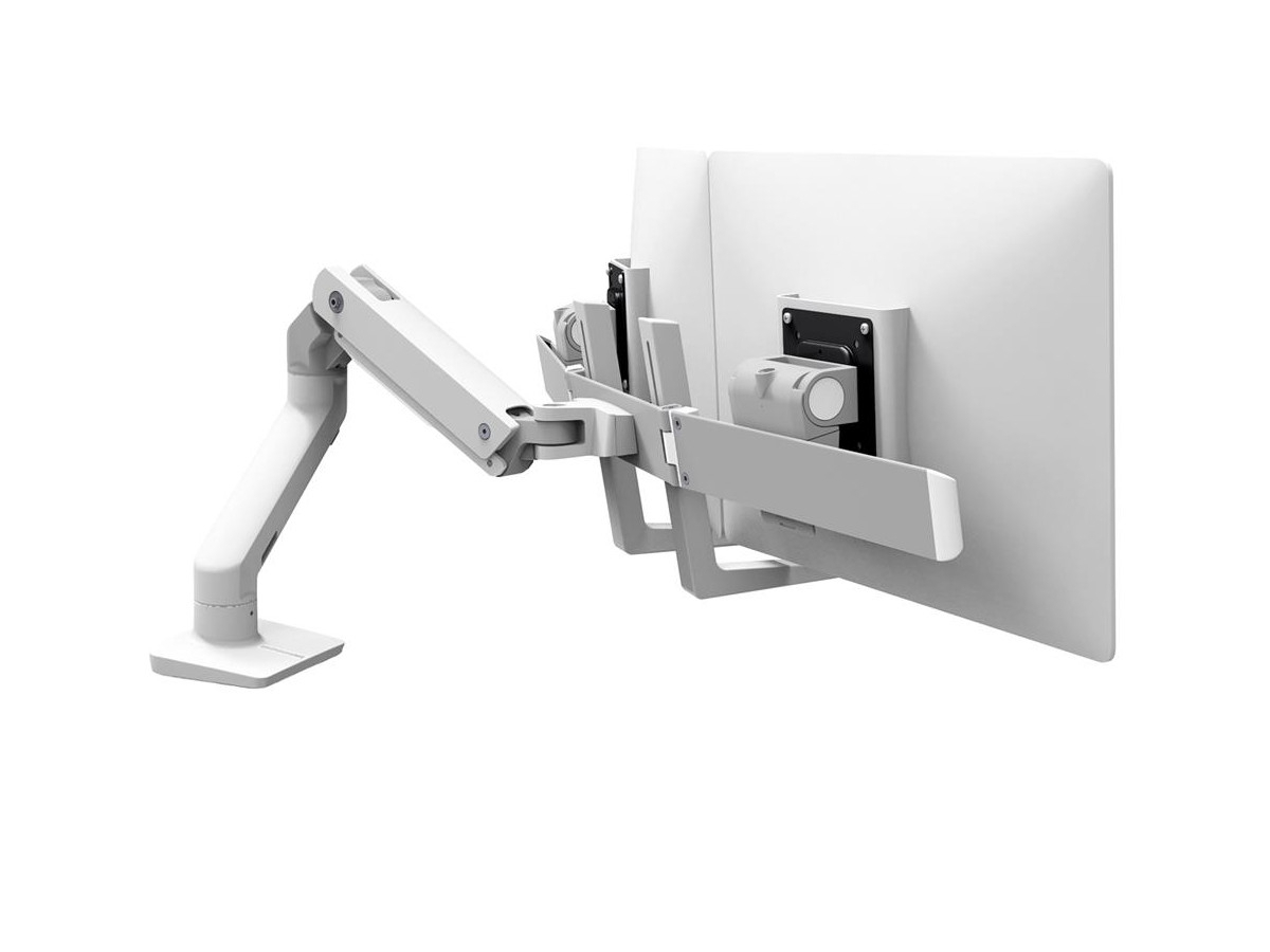 Ergotron HX Dual Tisch Monitorhalterung für USM Tisch, weiß (46-477-217) Rückansicht Ergotron HX Dual Tisch Monitorhalterung für USM Tisch, weiß (46-477-217) Rückansicht