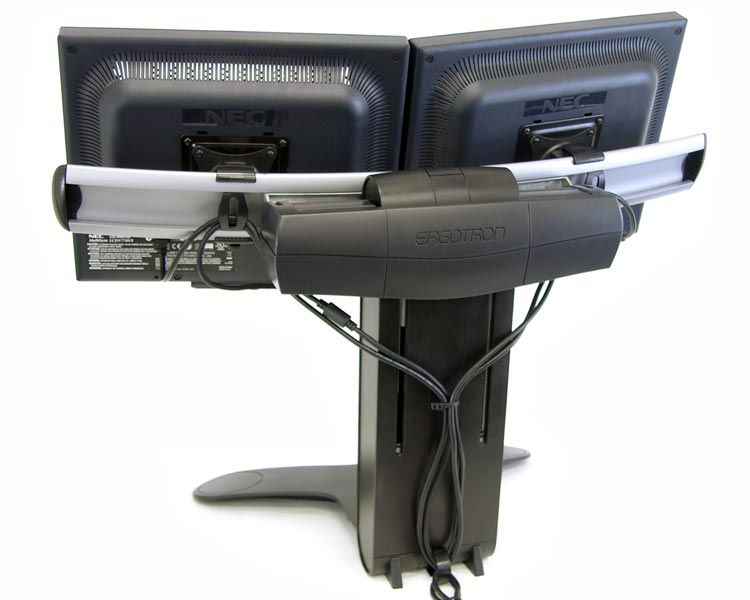 Ergotron LX Dual Lift 2 Monitore nebeneinander (33-299-195) integrierte Kabelführung