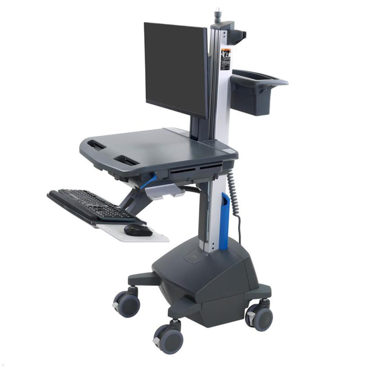 Ergotron StyleView mobiler Arbeitsplatz mit Monitorhalter Akku EU, Ansicht mit Monitor und Tastatur (nicht im Lieferumfsang enthalten) Ergotron StyleView mobiler Arbeitsplatz mit Monitorhalter Akku EU, Ansicht mit Monitor und Tastatur (nicht im Lieferumfsang enthalten)