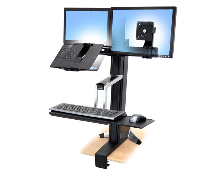 EOL - Ergotron WorkFit-S Laptop Monitor Standfuß (33-340-200)