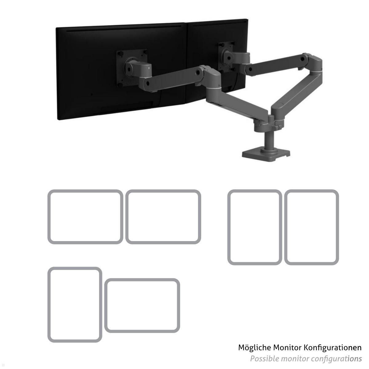 Ergotron LX Pro Dual Monitorhalter bis 27 Zoll side by side (45-686-293), Monitor Konfigurationen
