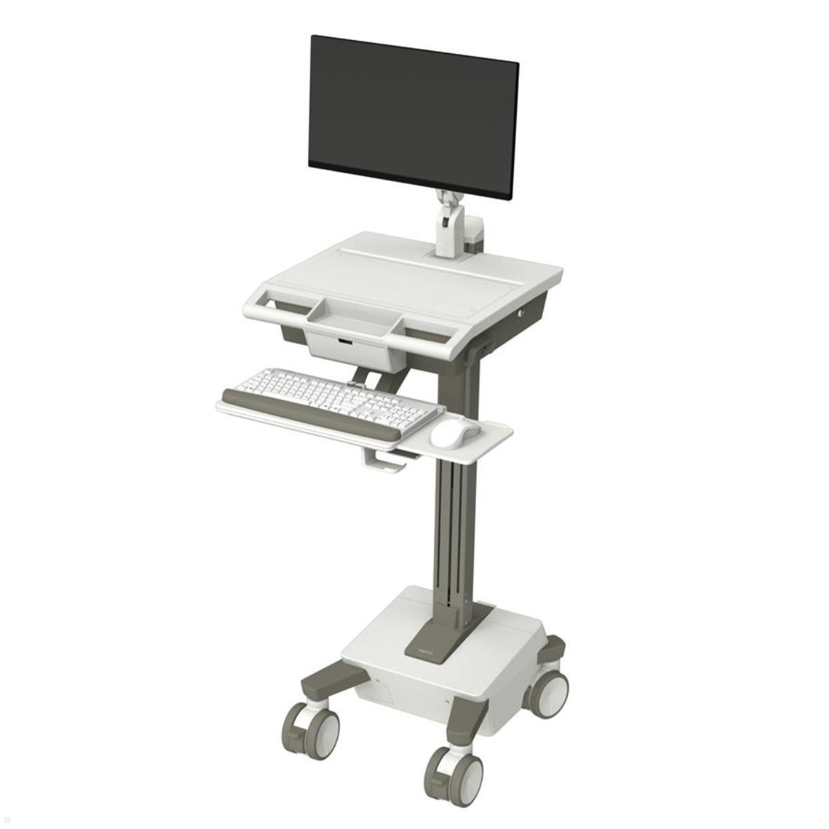 Ergotron Mosaic LCD-Visitenwagen mit Monitorarm (M031-0101-100000-1-0), mobiler Klinikarbeitsplatz