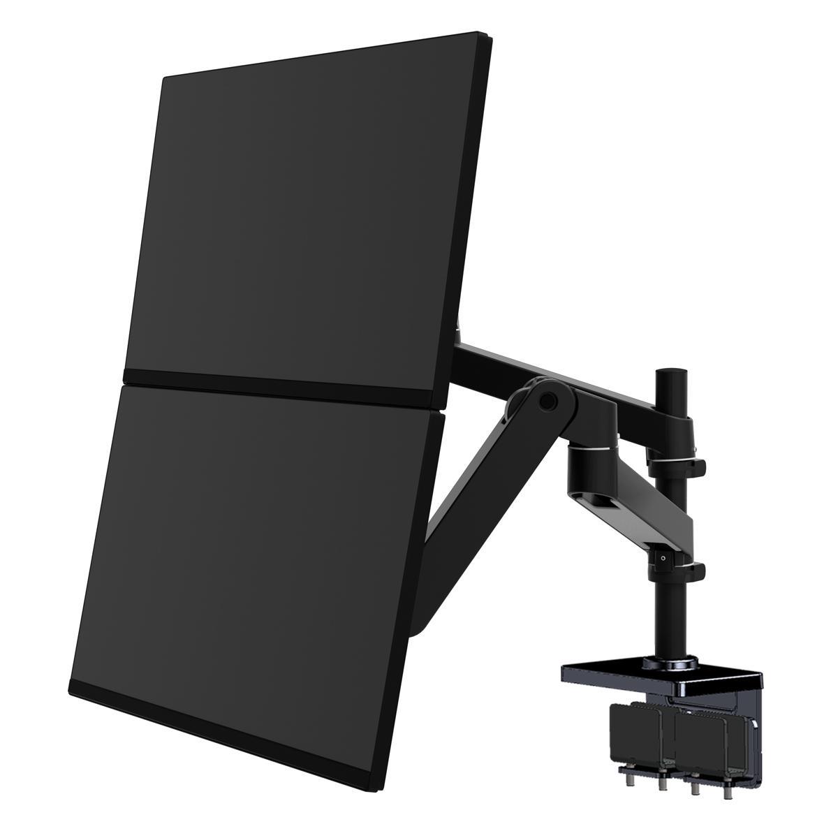 Ergotron LX Pro Dual Monitor Tischhalterung mit hoher Säule für USM Tische, schwarz