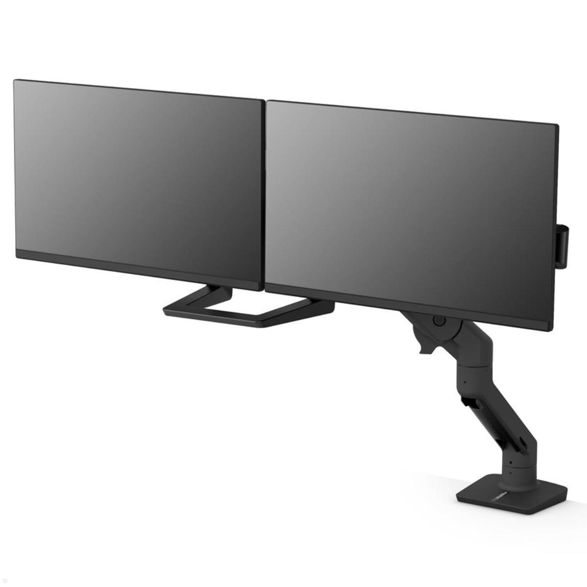 Ergotron HX Dual Monitorhalterung für USM Tisch, schwarz (46-477-225), Frontansicht Ergotron HX Dual Monitorhalterung für USM Tisch, schwarz (46-477-225), Frontansicht