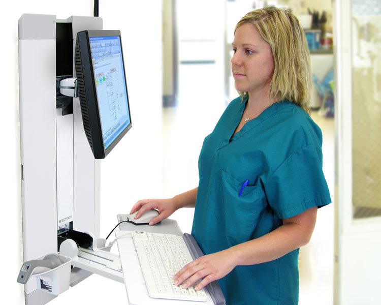 Ergotron StyleView Vertical Lift Monitor Wandhalterung höhenverstellbar schwarz (60-609-195), Anwendung Ergotron StyleView Vertical Lift Monitor Wandhalterung höhenverstellbar schwarz (60-609-195), Anwendung