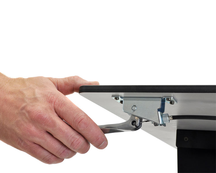 Ergotron TeachWell Steh Sitz Tisch mit Ablage und Rollen (24-220-055), Details Ergotron TeachWell Steh Sitz Tisch mit Ablage und Rollen (24-220-055), Details