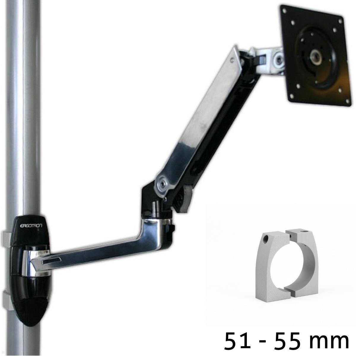 Ergotron LX Arm Monitorhalterung für Rohre / Säulen 51-55 mm, silber