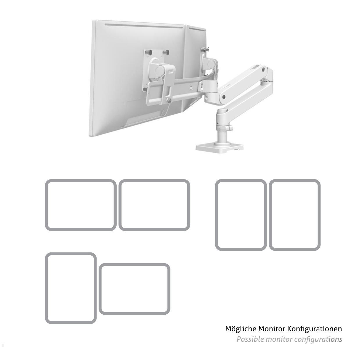 Ergotron LX Pro dual Monitor Tischhalterung bis 27 Zoll (45-684-290), weiß, Bildschirm konfigurationen