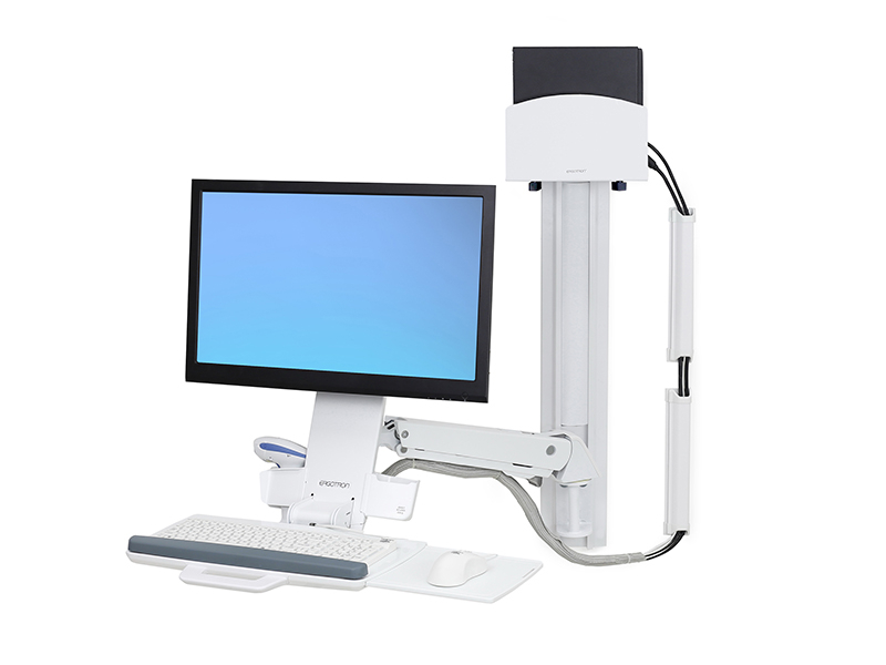 Ergotron StyleView Sit-Stand Combo Wandhalterung mit PC Halter klein (45-273-216) weiß