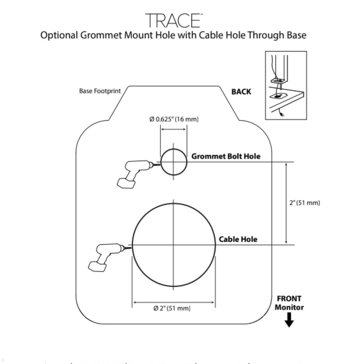 Ergotron Zubehör TRACE Montage Set Durchschraub Befestigung (98-492-009) Montage Schablone Ergotron Zubehör TRACE Montage Set Durchschraub Befestigung (98-492-009) Montage Schablone