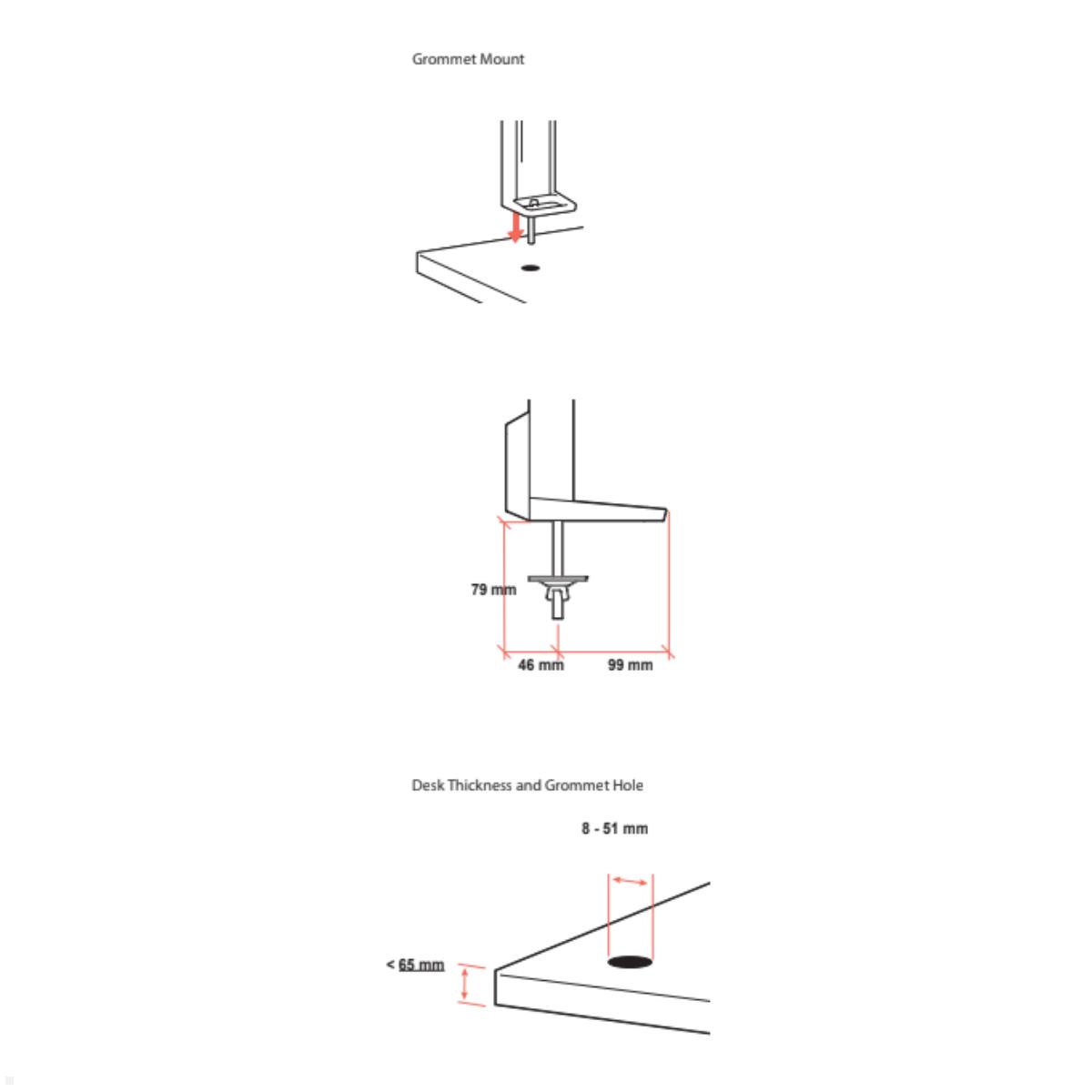 Ergotron Zubehör TRACE Montage Set Durchschraub Befestigung (98-492-009) technische Zeichnung Ergotron Zubehör TRACE Montage Set Durchschraub Befestigung (98-492-009) technische Zeichnung