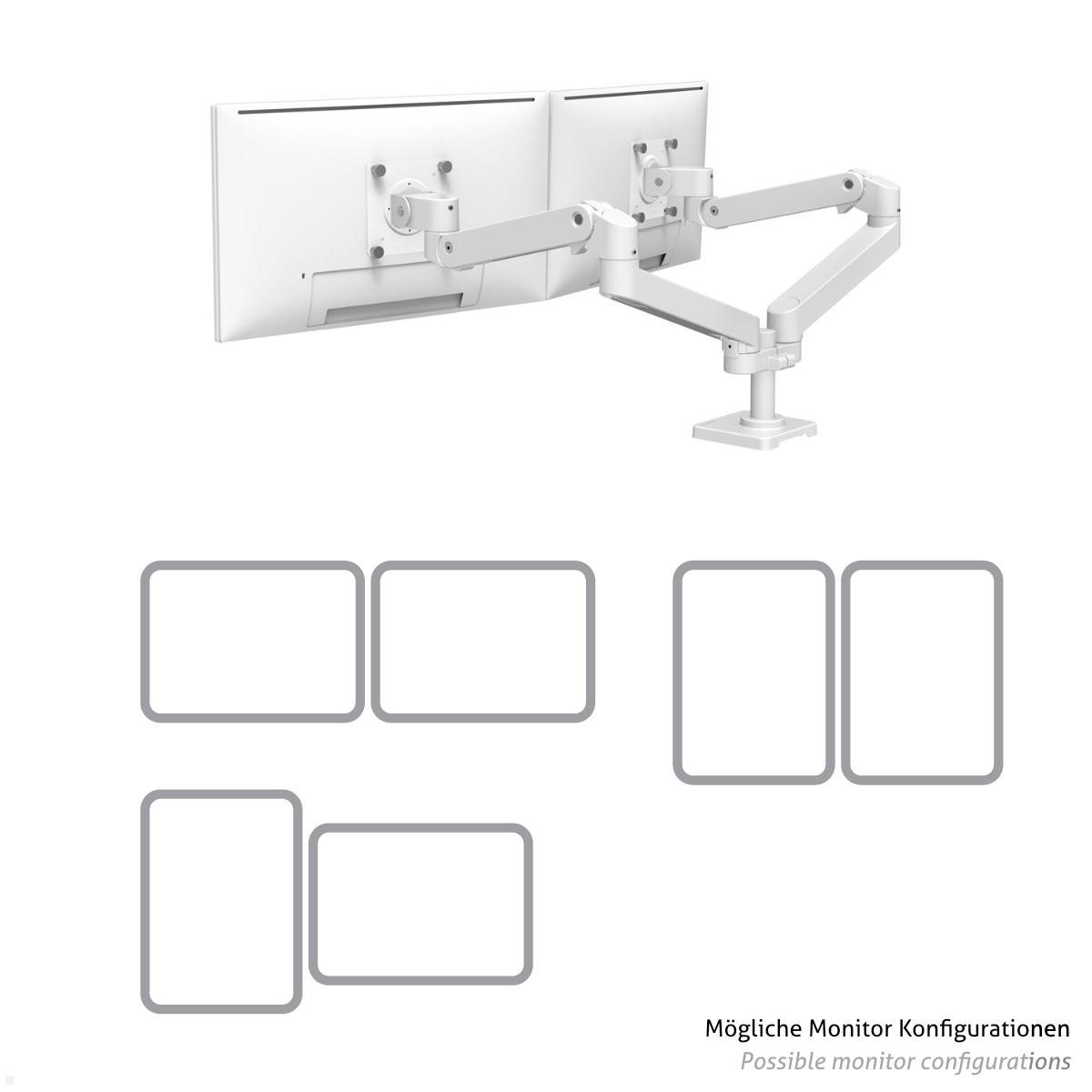 Ergotron LX Pro Dual Monitorhalter bis 27 Zoll side by side (45-686-290), weiß, Bildschirm Konfigurationen