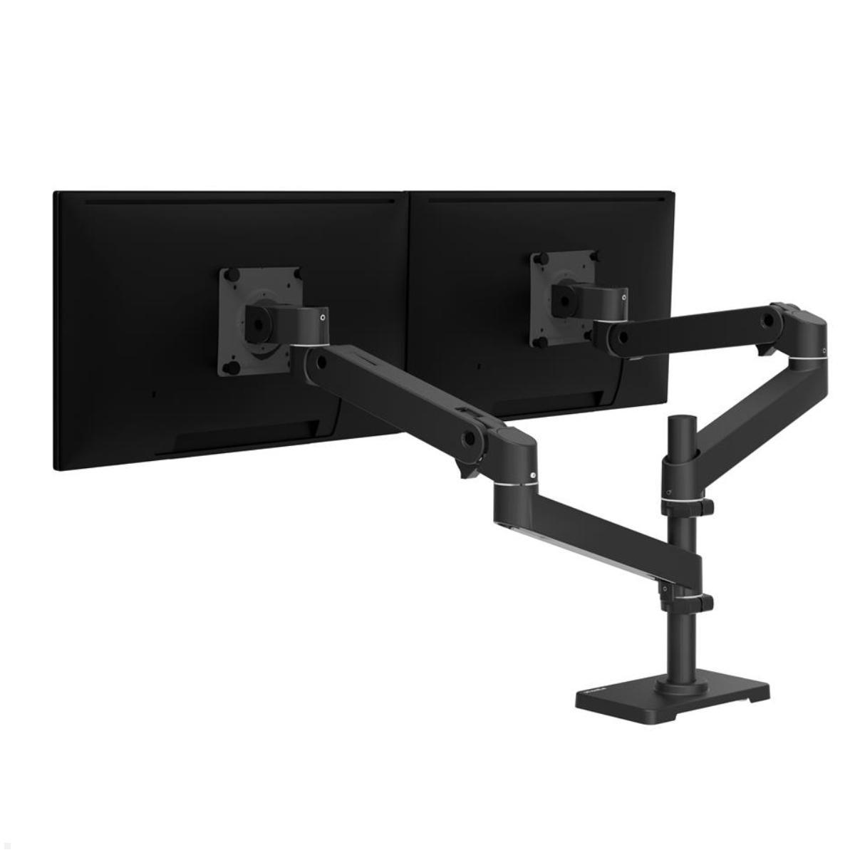 Ergotron LX Pro Dual Monitor Tischhalterung mit hoher Säule (45-690-292), schwarz, Bildschirme nebeneinander