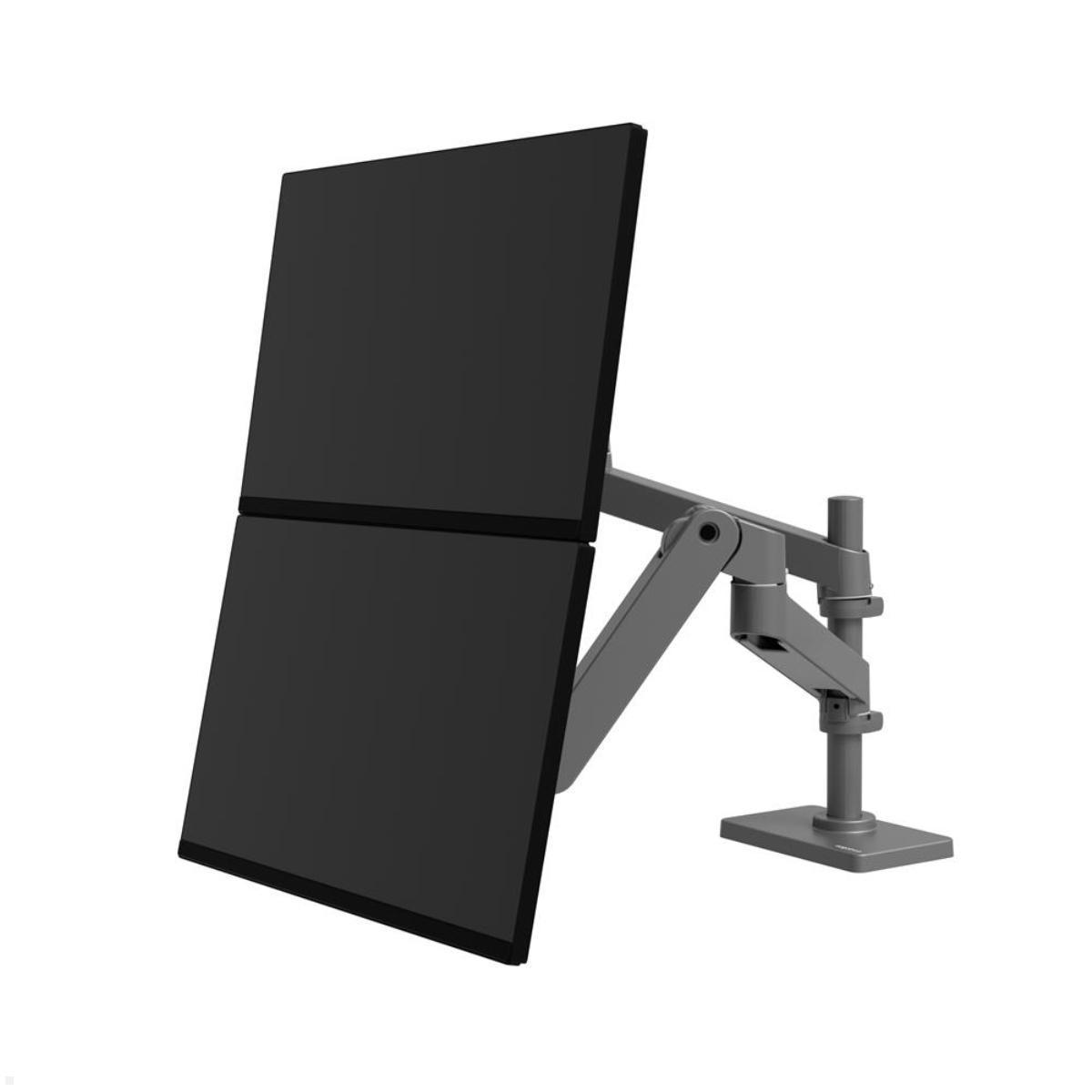 Ergotron LX Pro Dual Monitor Tischhalterung mit hoher Säule (45-690-293), grau, Bildschirme übereinder