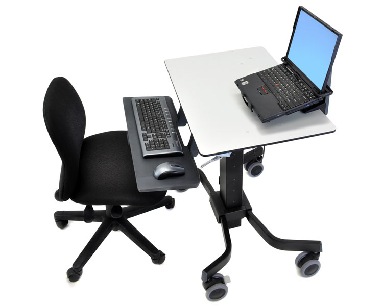 Ergotron TeachWell Steh Sitz Tisch mit Ablage und Rollen (24-220-055), Details Ergotron TeachWell Steh Sitz Tisch mit Ablage und Rollen (24-220-055), Details