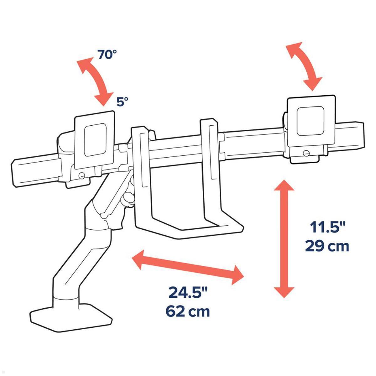 Ergotron HX dual Monitor Tischklemme bis 32 Zoll, weiß (45-611-216) neigbar, schwenkbar Ergotron HX dual Monitor Tischklemme bis 32 Zoll, weiß (45-611-216) neigbar, schwenkbar
