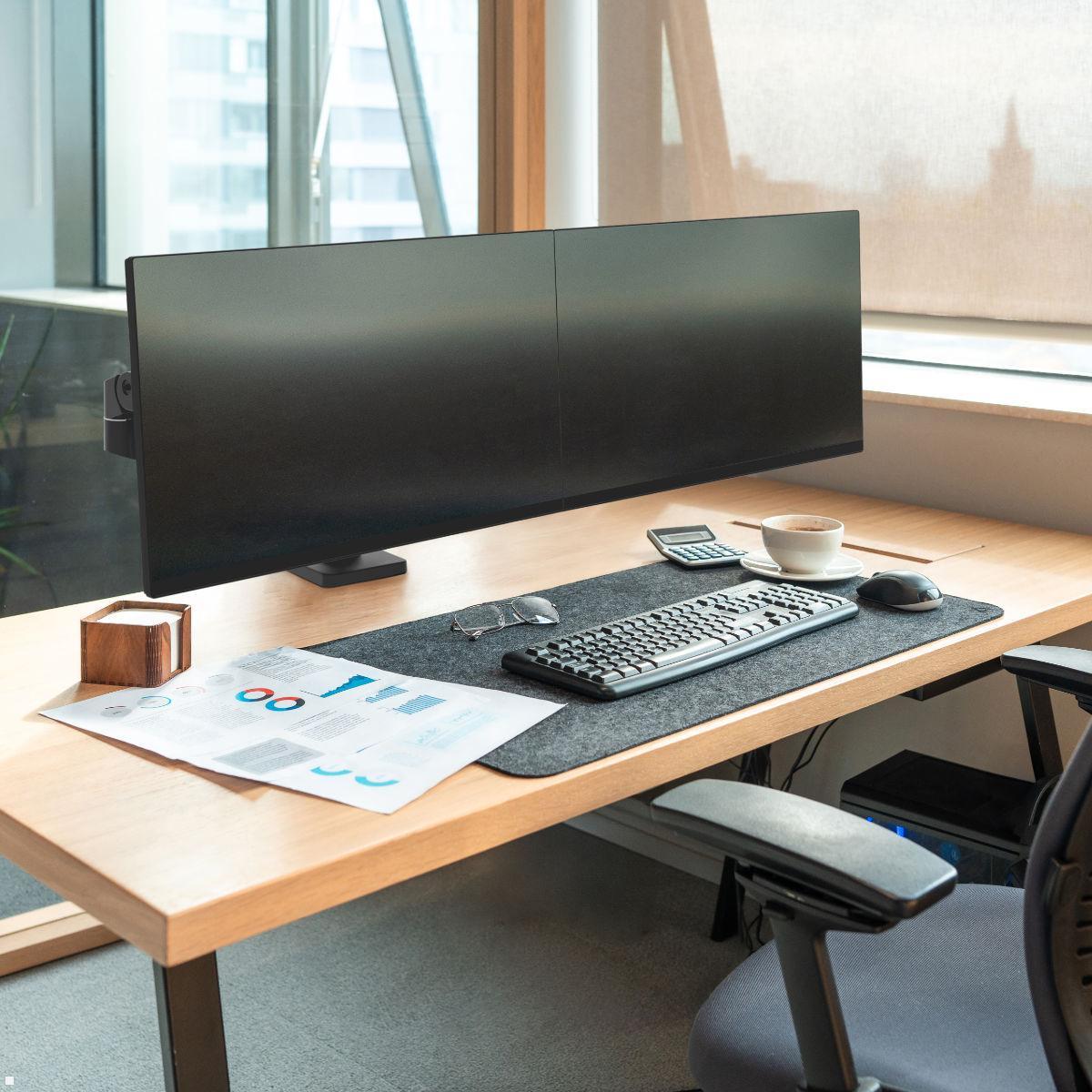 Ergotron LX Pro Dual Monitorhalter bis 27 Zoll side by side (45-686-292), schwarz, Büro Anwendung