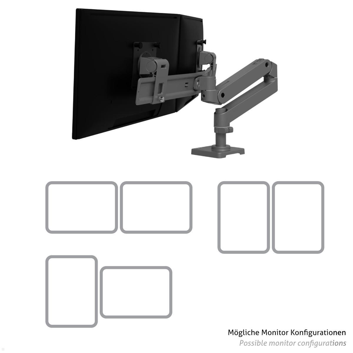 Ergotron LX Pro dual Monitor Tischhalterung bis 27 Zoll (45-684-293), grau, Monitor Konfigurationen