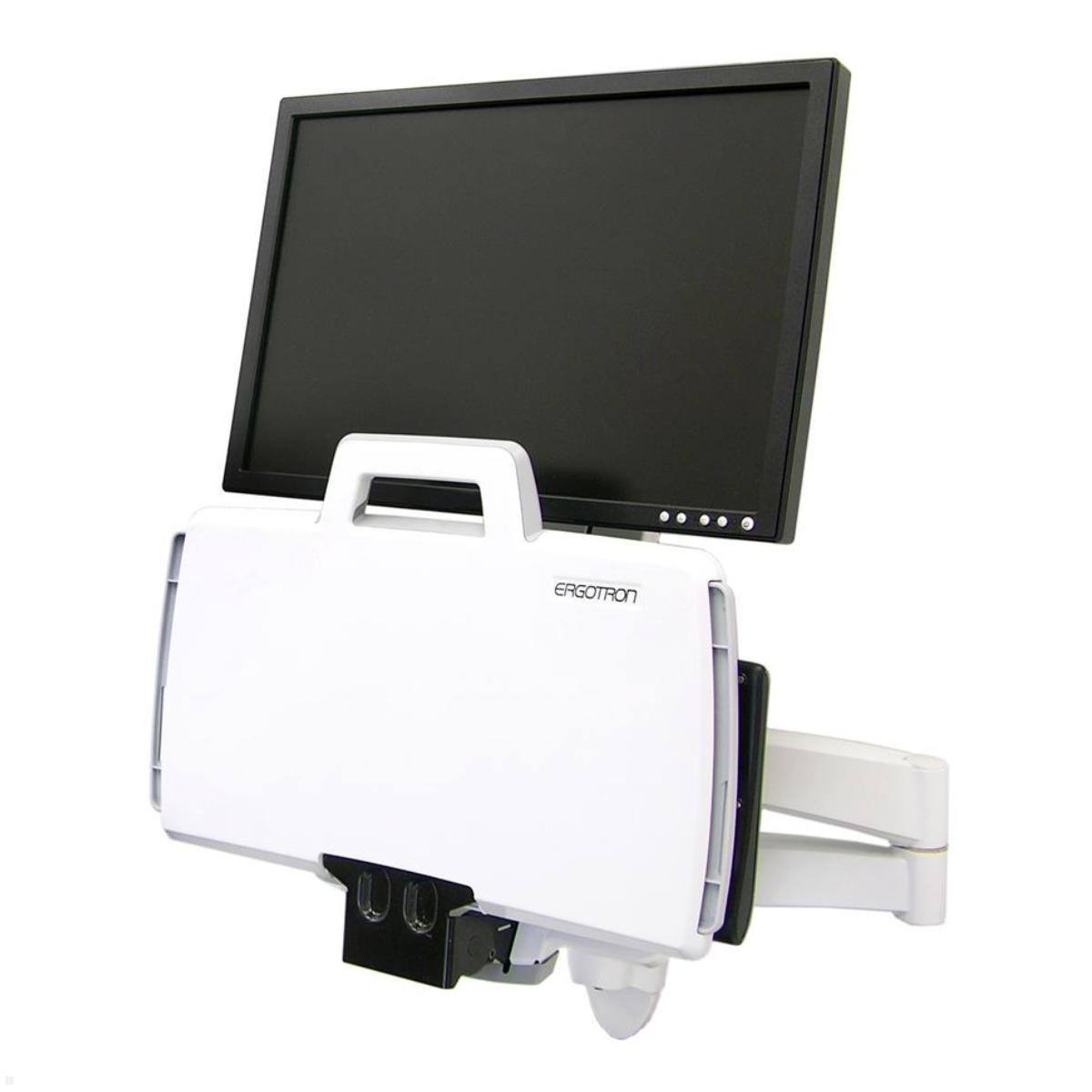 Ergotron Serie 200 Combo schwenkbarer Monitor Wandhalter mit Tastaturablage (45-230-216), weiß eingeklappt Ergotron Serie 200 Combo schwenkbarer Monitor Wandhalter mit Tastaturablage (45-230-216), weiß eingeklappt