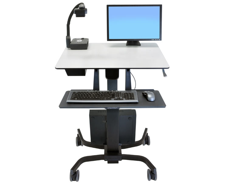 Ergotron TeachWell Steh Sitz Tisch mit Ablage und Rollen (24-220-055), höhenverstellbar Ergotron TeachWell Steh Sitz Tisch mit Ablage und Rollen (24-220-055), höhenverstellbar