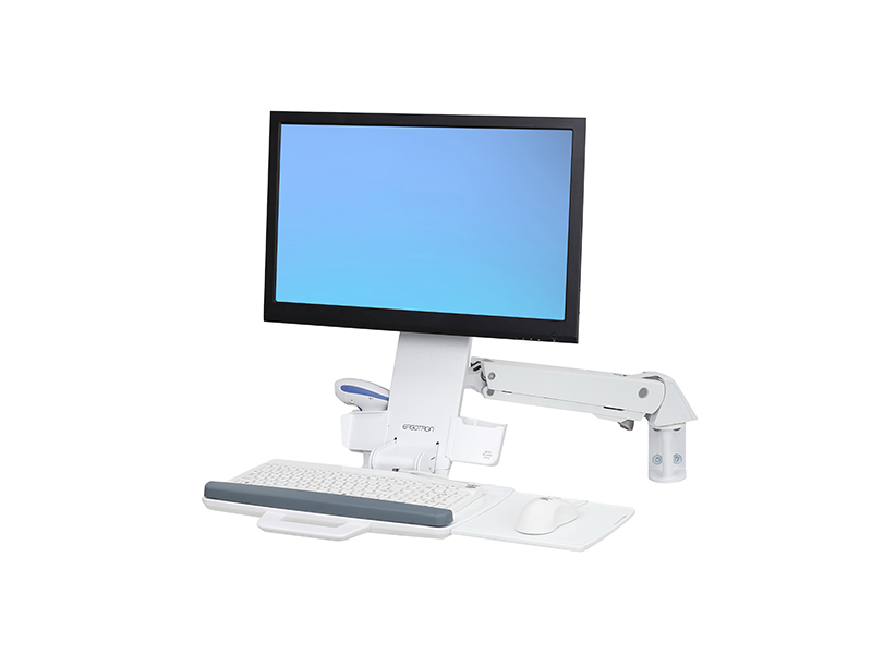 Ergotron 45-266-216 StyleView Sit-Stand Combo Wandhalter mit Tastaturablage