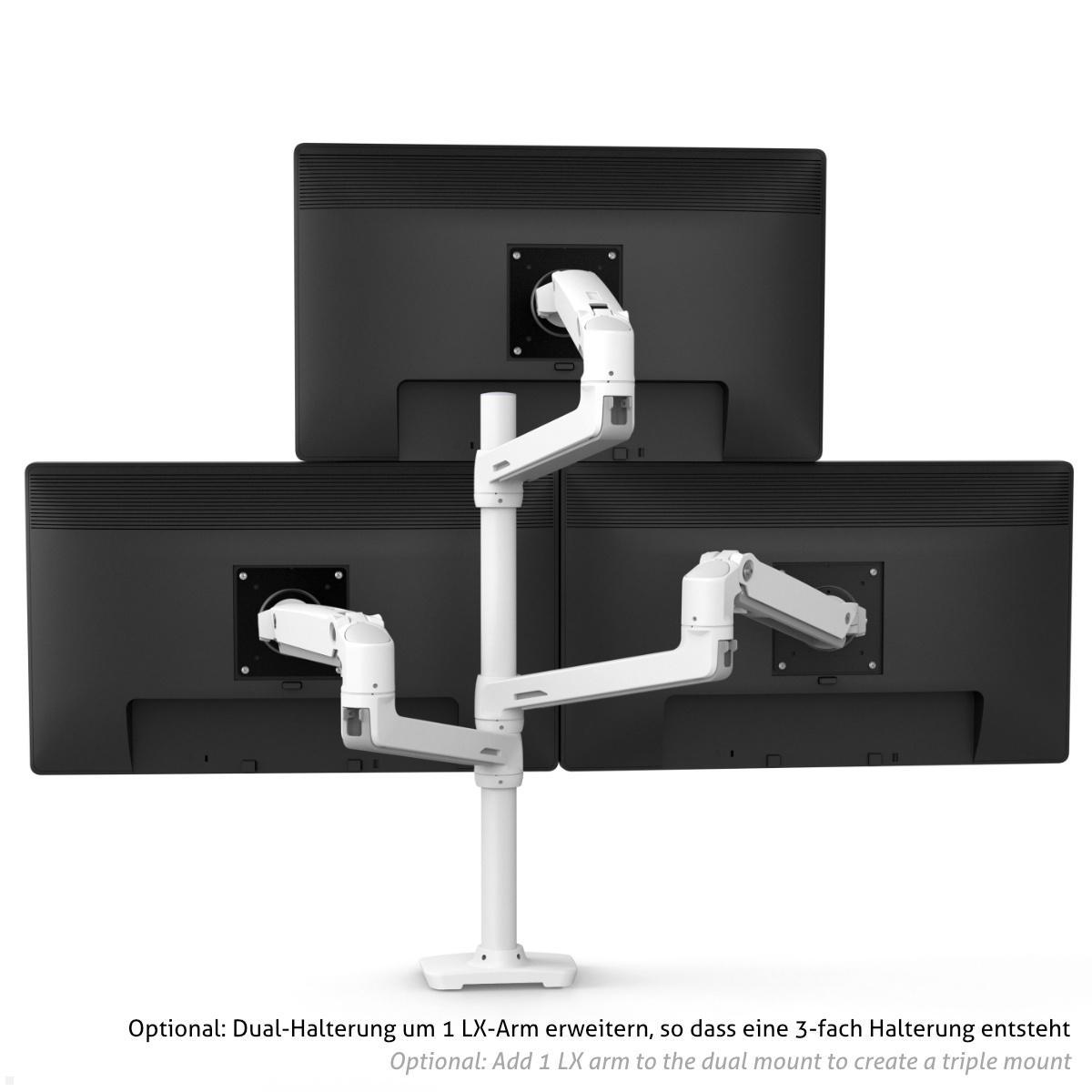 Ergotron Monitorhalterung LX Dual Stacking Arm, für 2 Displays, VESA TFT,  Tisch-Befestigung,weiß – Böttcher AG