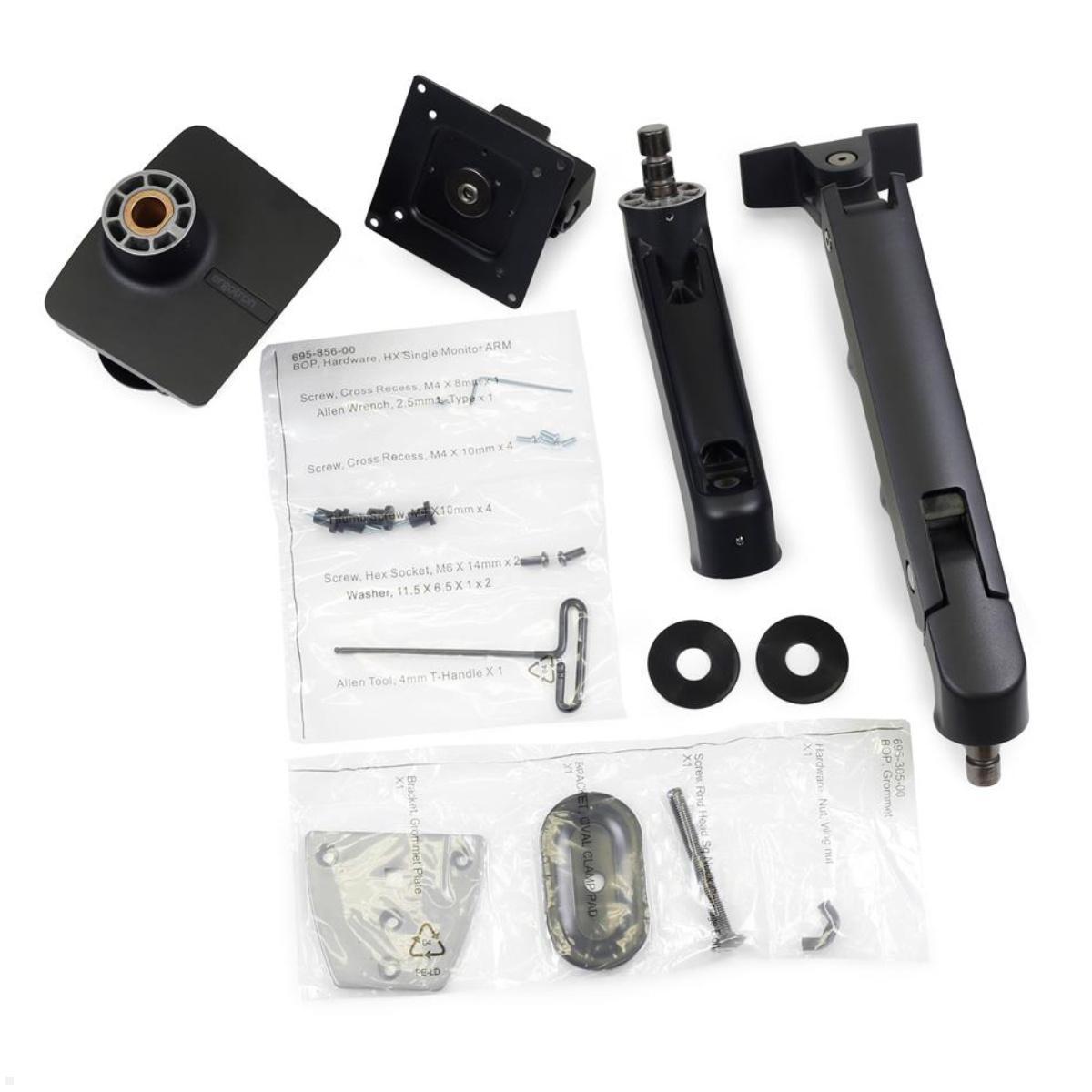 Ergotron HX Monitor Tischhalterung mit HD Gelenk, schwarz (45-647-224), Lieferumfang Ergotron HX Monitor Tischhalterung mit HD Gelenk, schwarz (45-647-224), Lieferumfang