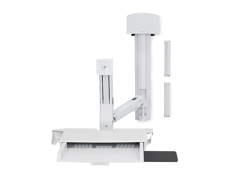 Ergotron StyleView Sit-Stand Combo Wandhalterung mit Ablage und CPU-Halter small (45-272-216), ohne Geräte Ergotron StyleView Sit-Stand Combo Wandhalterung mit Ablage und CPU-Halter small (45-272-216), ohne Geräte