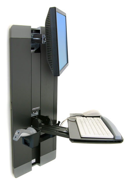 Ergotron StyleView Vertical Lift Monitor Wandhalterung höhenverstellbar schwarz (60-609-195), Seitenansicht Ergotron StyleView Vertical Lift Monitor Wandhalterung höhenverstellbar schwarz (60-609-195), Seitenansicht